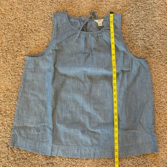 J Crew Swingy Tank in Chambray Blue Buoy Wash Cotton Linen Size Medium - Picture 11 of 11